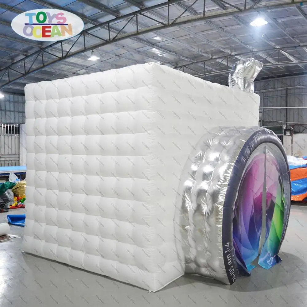 Надувная фотобудка с дизайном камеры надувная палатка свадебная камера белая