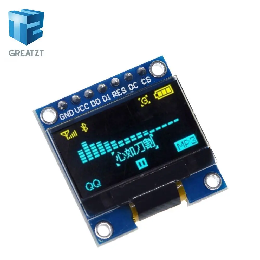 0,96 дюймовый OLED 4PIN 7PIN IIC Серийный белый дисплей модуль 128X64 IEC SSD1306 12864 плата с ЖК-экраном для Arduino - Цвет: 7pin Yellow blue