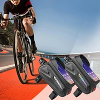 new bike bag frame front top tube cycling bag waterproof phone case touchscreen bag mtb pack bicycle accessories