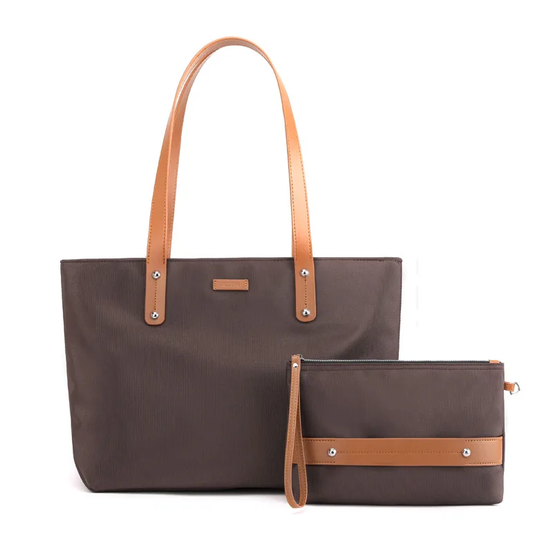 

2021 New Large shoulder bags Casual Nylon top handle bags 2pcs set Solid Composite bag High quality Solid Women's branded bags