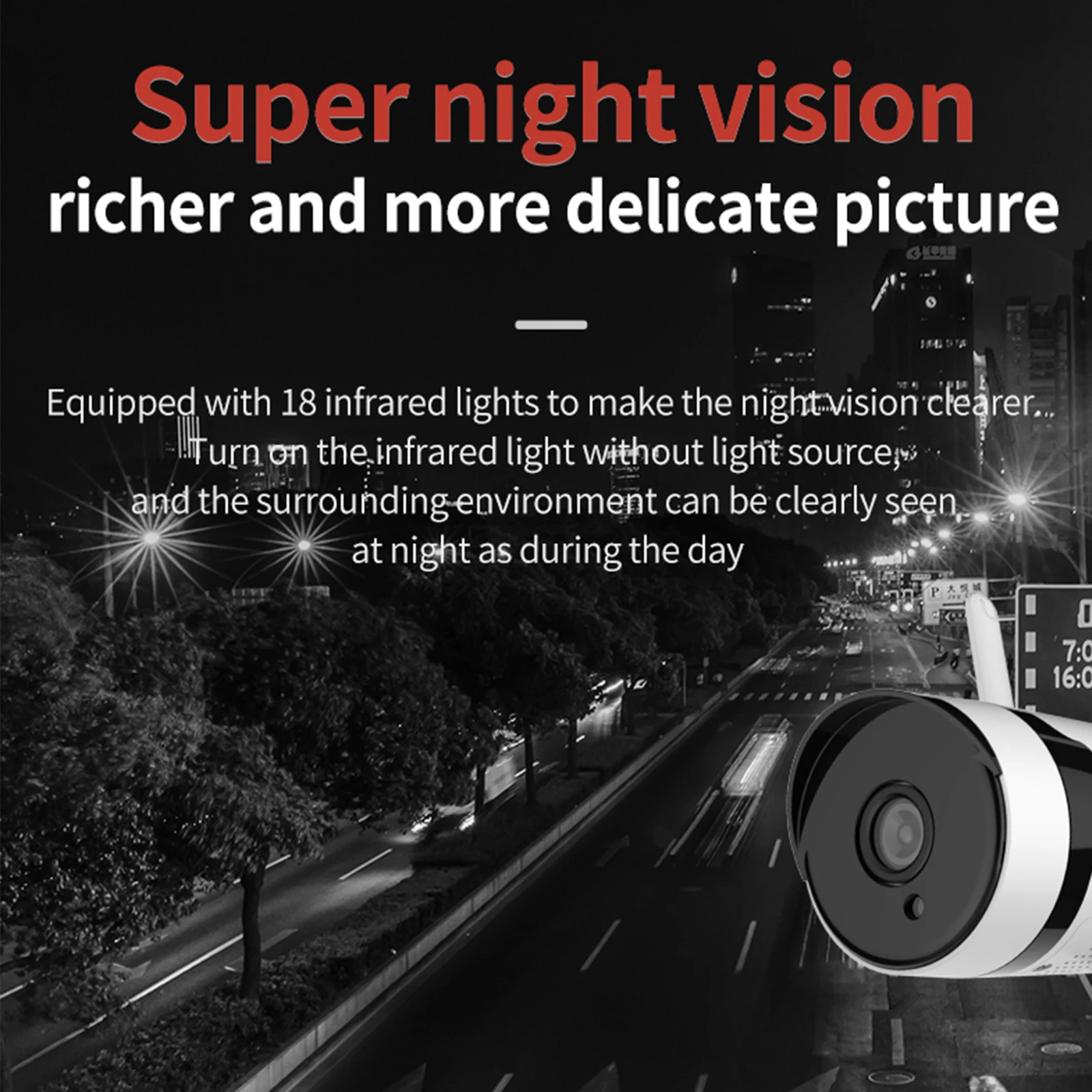 

3MP HD Wireless Security Camera WiFi Security Camera Outdoor IP66 Waterproof Surveillance Camera Night Vision, Motion Detection