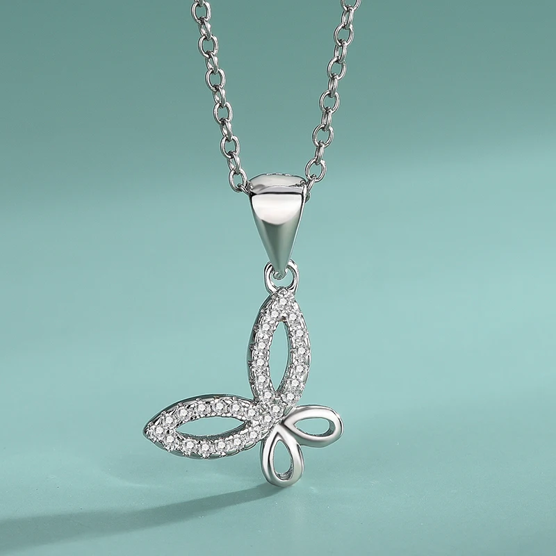 Женский кулон в виде бабочки из серебра 925 пробы