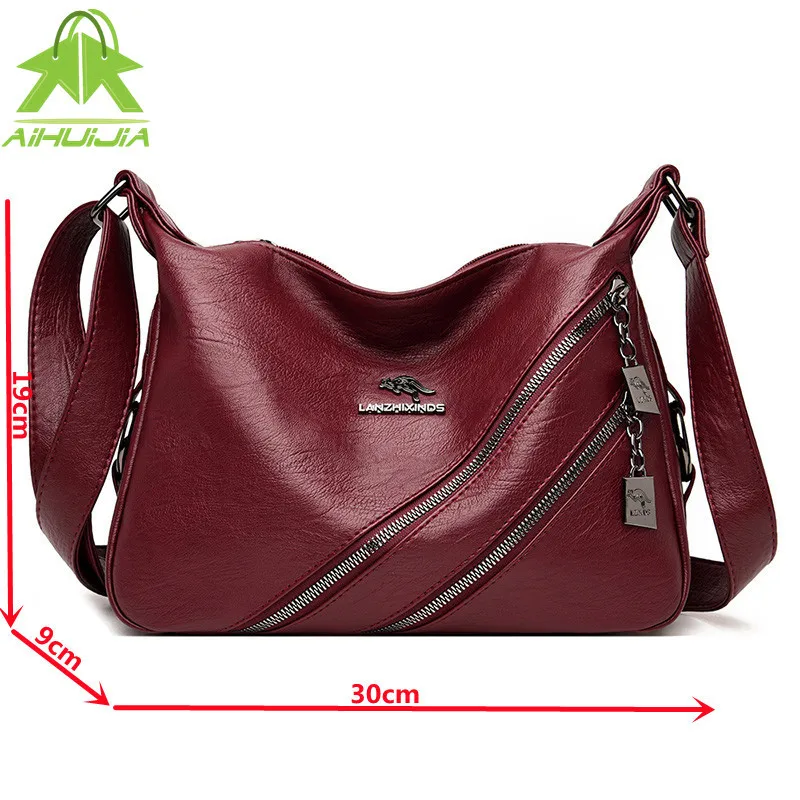 

Fashion Multi-layer High Capacity Female Shoulder Bags Designer Ladies Messenger Bag 2021 The New Soft Pu Leather Women Handbag