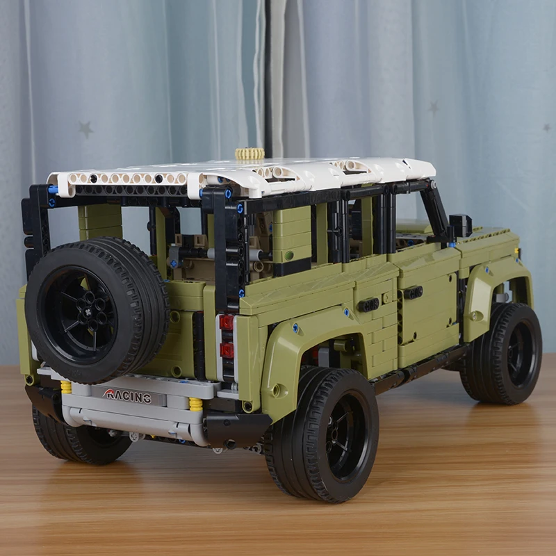 Зеленая версия Внедорожник Land Motor Rover Defender SUV модель строительных блоков Кирпичи
