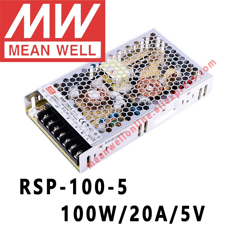 Бренд Mean Well представляет RSP-100 серии meanwell (5В/12В/15 V/24 V/48VDC 100 ватт один Выход с PFC