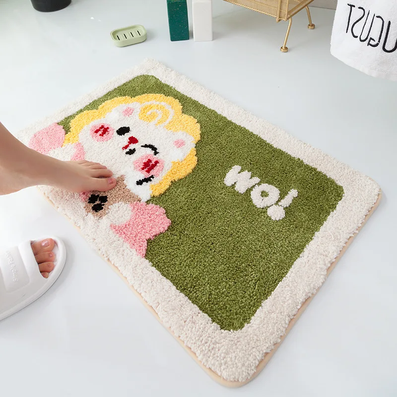 Мультяшные животные водовпитывающие Нескользящие коврики Придверные для дома