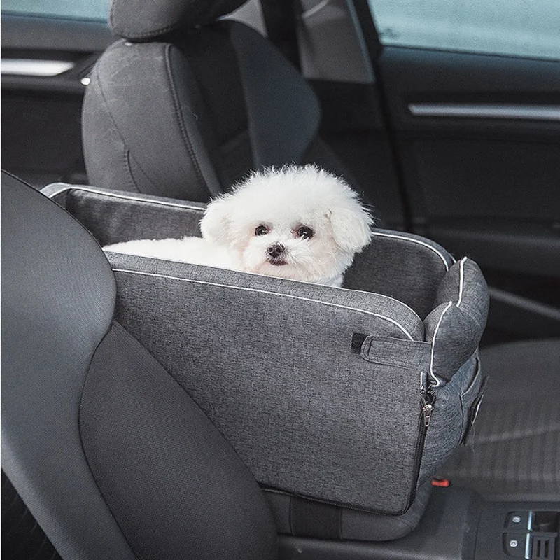 

Car Armrest Box Pet Carrier Seat Nonslip Quilted Pet Car Carrier Seat for Dog Bags for Small Dogs Outdoor Travel