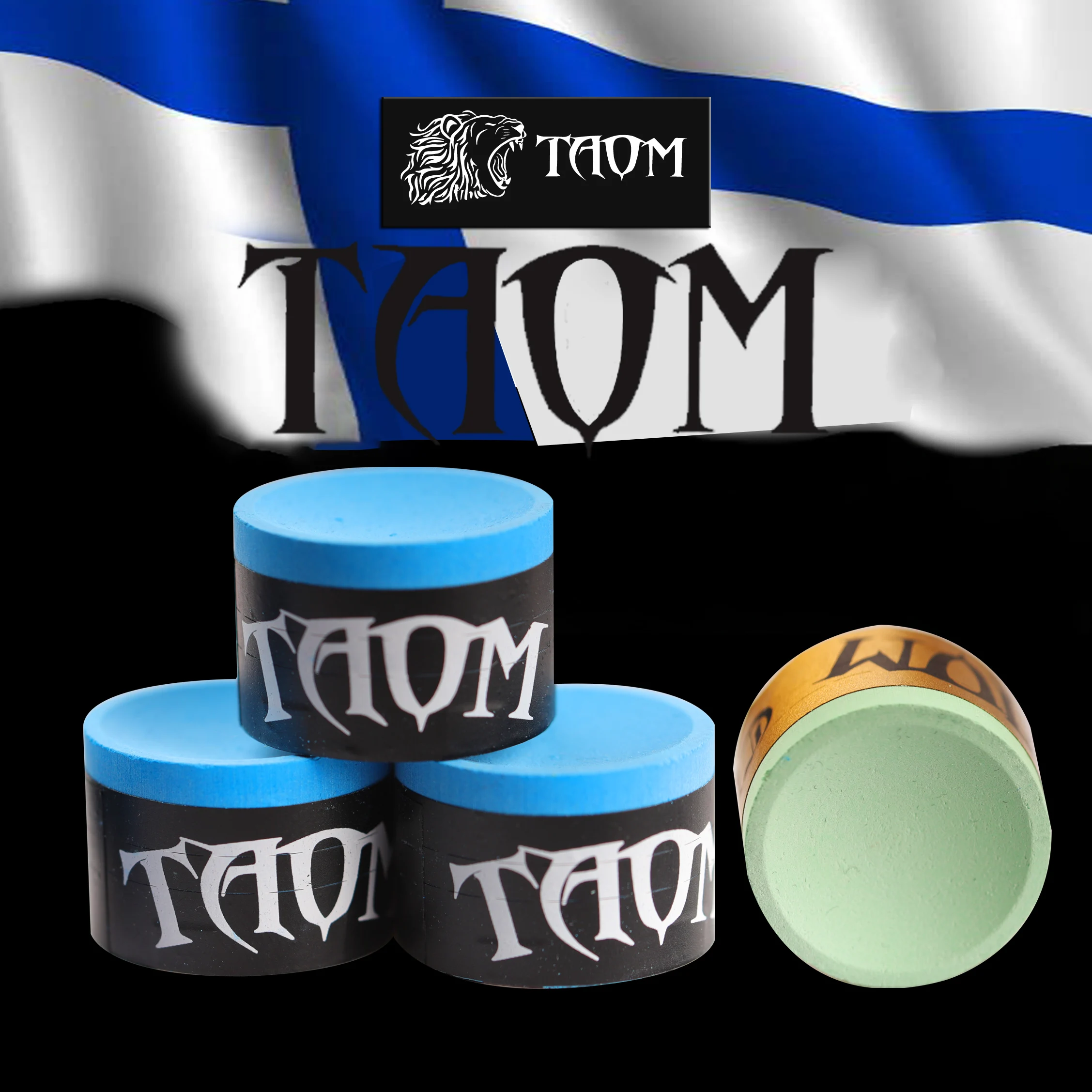 Original Finland TAOM PYRO Chalk Blue Green Colors Suitable For Pool/Snooker /Carom Cue Professional Billiards Chalk Pool Game