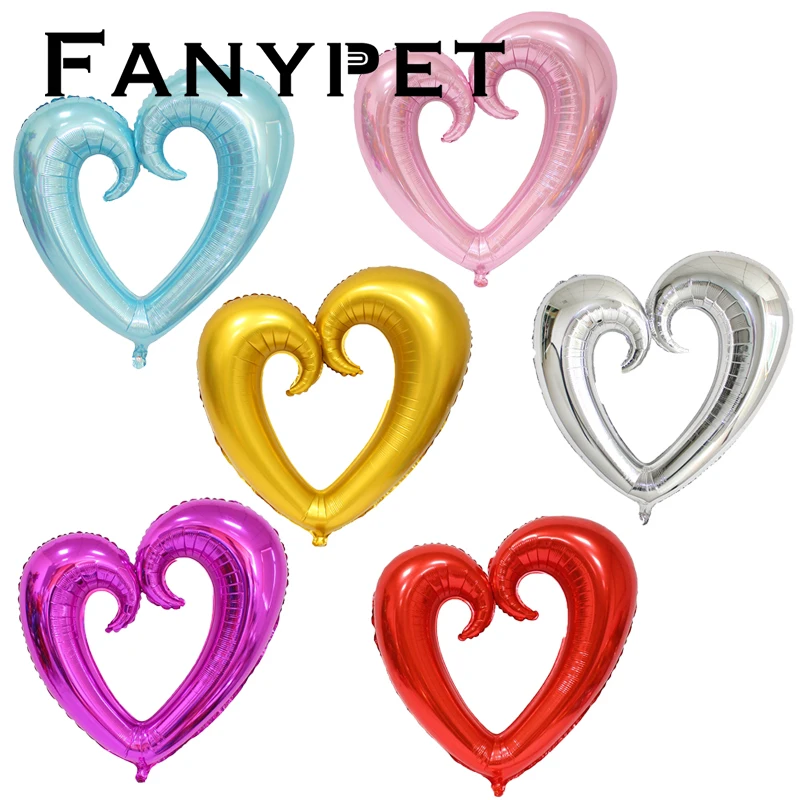 

1pc 40inch Giant Hollow Heart Shape Foil Balloons for Valentines day/Wedding Party decorations big size red heart helium globos