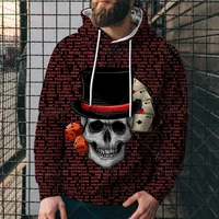 autumn hoodie men skull poker 3d printed sweatshirt casual o neck pullover jacket oversized hooded long sleeve clothes xxs 4xl