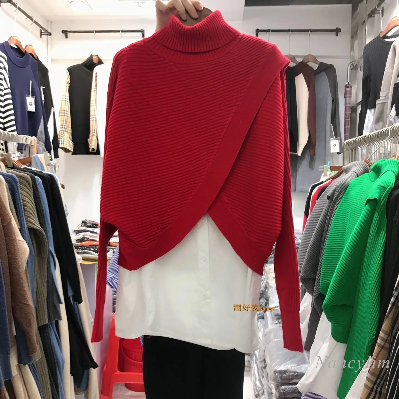 

Свитер с высоким воротником + рубашка без рукавов, Женский Топ, Новинка весна-осень 2021, свободные Асимметричные вязаные пуловеры в Корейском...