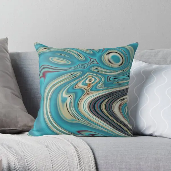 

abstract beach marble pattern teal turqu Print Pillow Case Cover Decor Home Decorative Throw Waist Soft Car Pillows not include