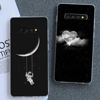 space moon phone case for samsung galaxy s10plus elite s7 s7edge s8 s8plus s9 s9plus s10