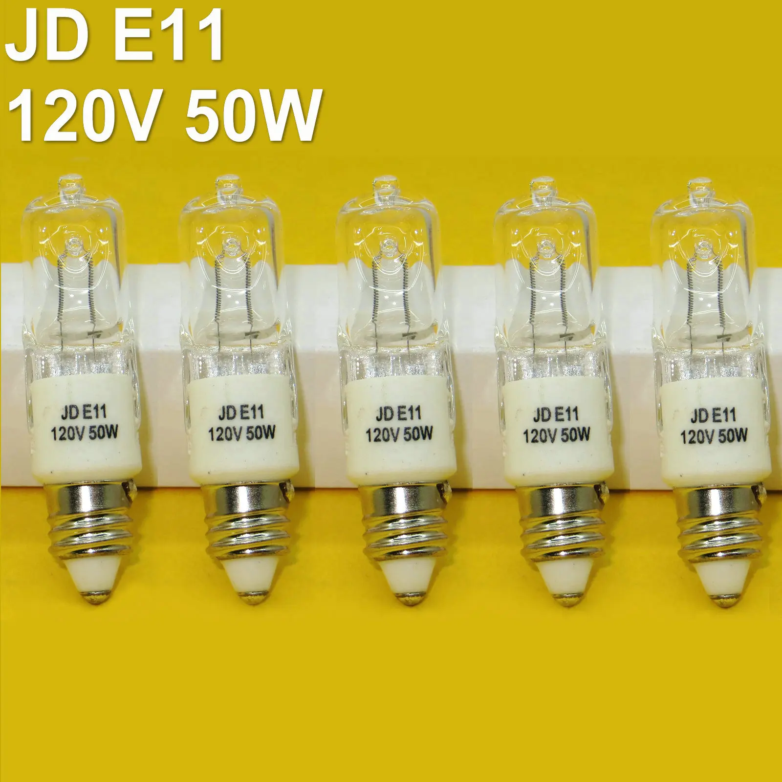5x50 Вт ватт Галогенные лампочки T4 JD E11 мини-канделябры База 120 в прозрачный | Лампы и