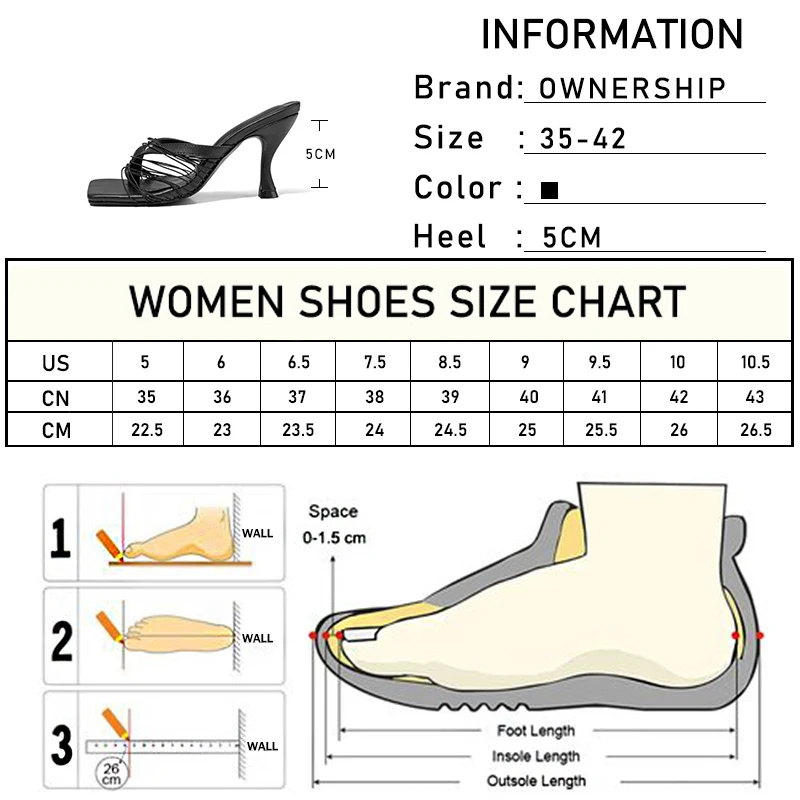 

Woman Narrow Band Flip Flops Women Square Toe Slippers 2021 Summer Ladies Fashion High Heels Female Sexy Black Shoes Plus Size