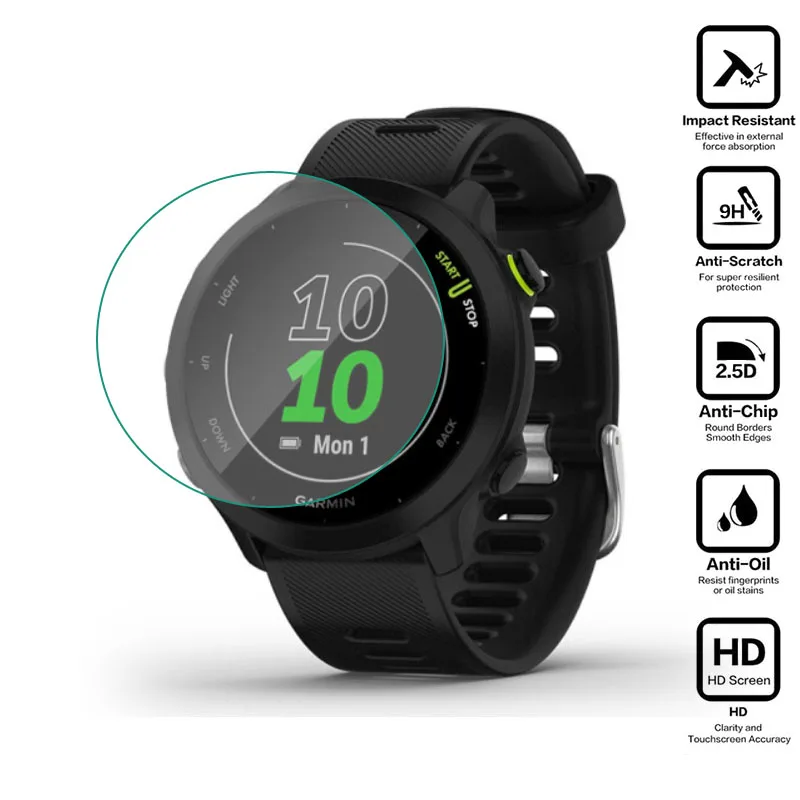 

Smartwatch Tempered Glass Protective Film Guard For Garmin Forerunner 158/55 Fr158 Fr55 Sport Watch Full Screen Protector Cover