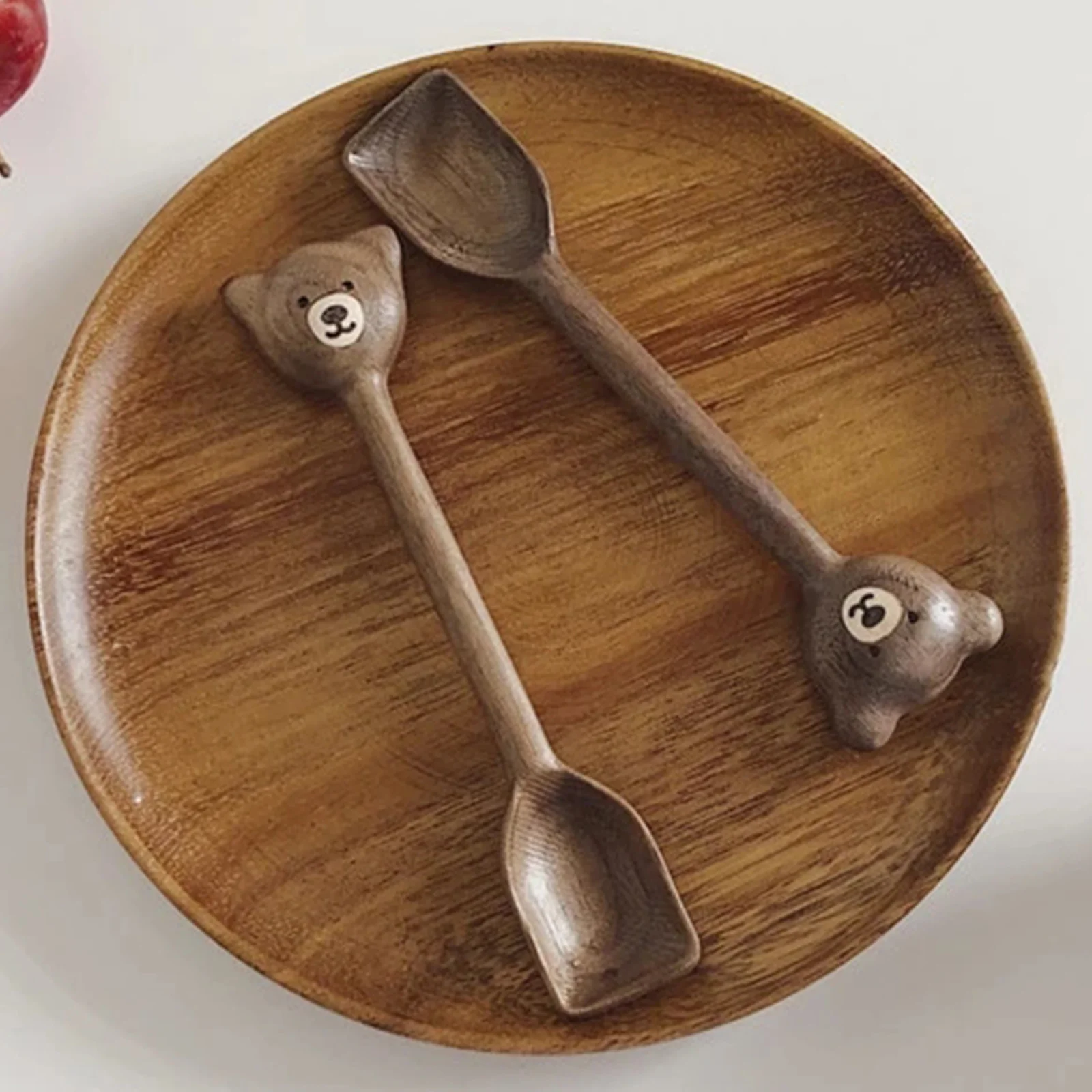 Медведь Мини столовые приборы деревянные ложки посуда из орехового дерева