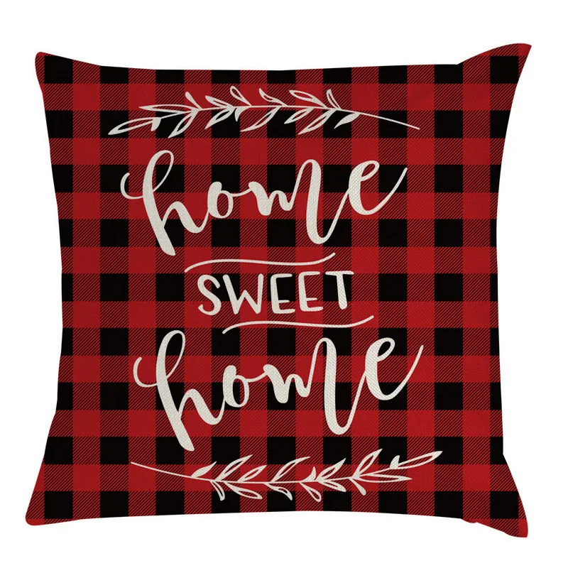 

Christmas Cushion Cover 45X45 Red Merry Christmas Printed Polyester Decorative Pillows Sofa Home Decoration Pillowcase