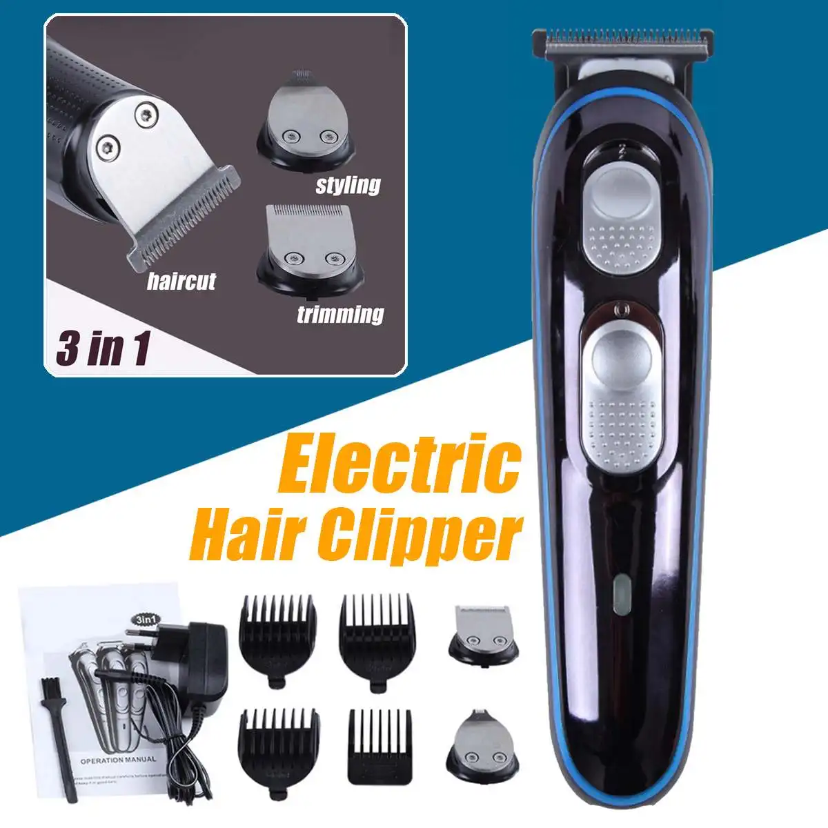 

3 в 1 машинка для стрижки волос, триммер, машинка для стрижки волос, электрический триммер для волос, перезаряжаемая бритва, триммер для бород...