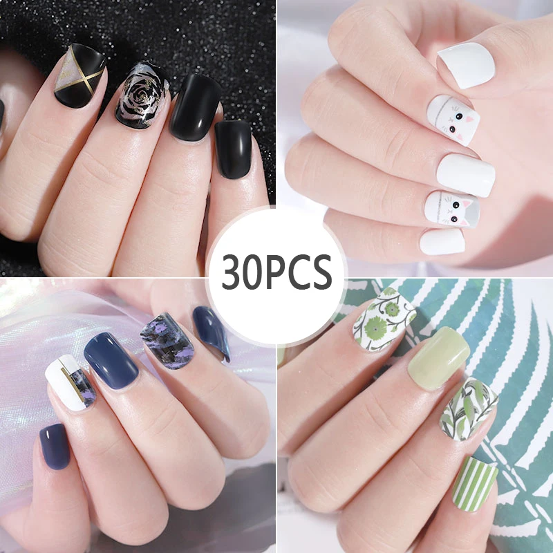 22 стильные съемные накладные ногти ультра тонкие накладки для ногтей полное