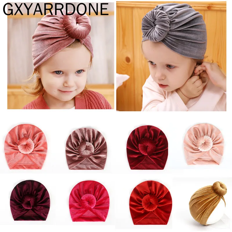 

2020 New 14 Colors Baby Hat for Girls Velvet Winter Hat for Kids Cap Baby Turban Hats Baby Beanie Toddler Infant Accessories