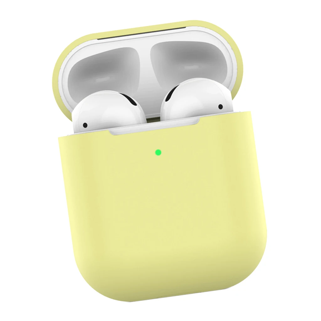 Light Yellow Силиконовый чехол s Чехол для Airpods 1 2 защитный чехол для наушников чехол для Apple Airpods Air pod 1 2 чехол противоударный чехол - Цвет: Light Yellow