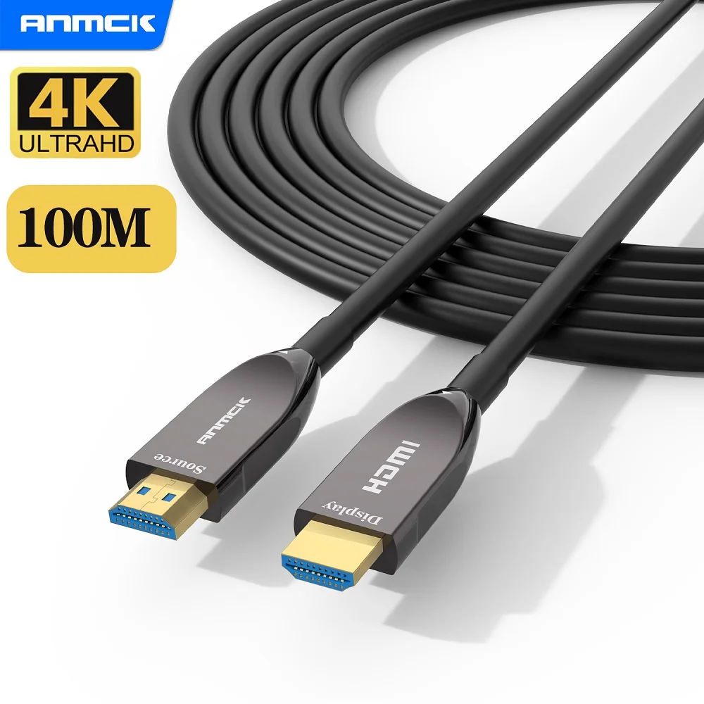 Оптоволоконный кабель Anmck HDMI 4K поддержка ARC 3D HDR V2.0 18 Гбит/с 4K/60 Гц для ТВ-приставки