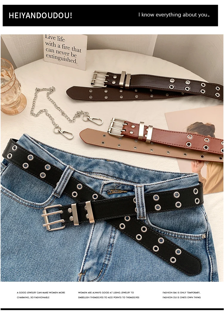 

Belt Women's Jeans All-Match European and American Simple Vintage Punk Style Metal Waist Chain with Skirt Hip-Hop Fashion Belt