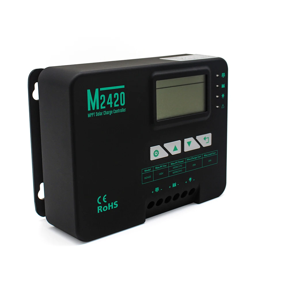 Контроллер заряда солнечной батареи MPPT 20A 30A 40A Φ 12V 24V Авто с ЖК-дисплеем Bluetooth