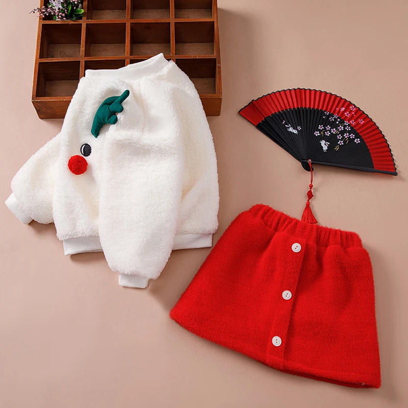 Рождественский красный комплект из 2 предметов для возраста 3 - 8 лет футболка и