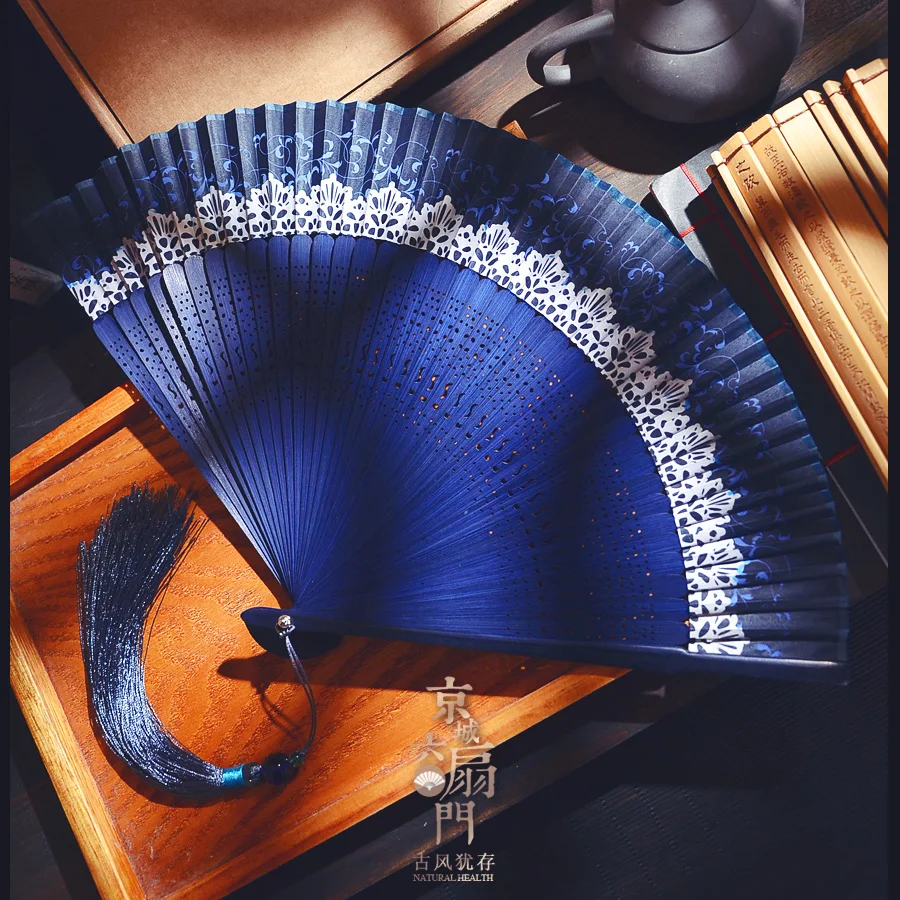 

Portable Chinese Fan Bamboo Solid Color Creative Retro Handheld Fan Women Home Outdoor Abanico De Mano Cooling Products DF50SZ