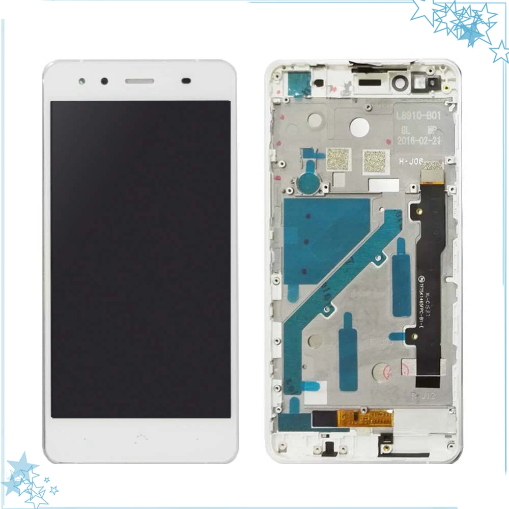 5.0'' For BQ Aquaris X5 LCD Display Touch Screen Glass Panel Digitizer Assembly With Frame Mobile Phone Replacement Part