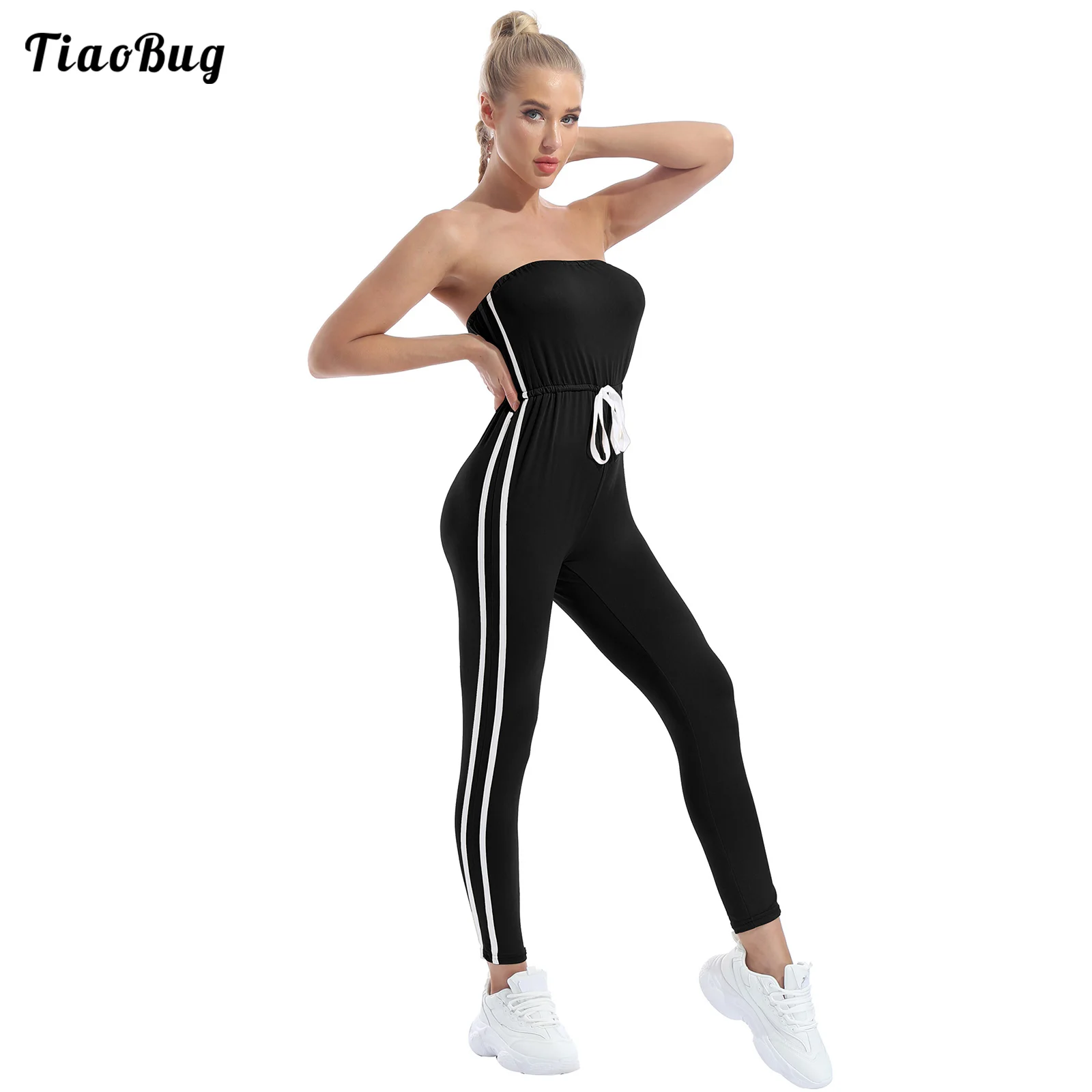 Летний женский цельный комбинезон без рукавов с открытой спиной топ завязками на