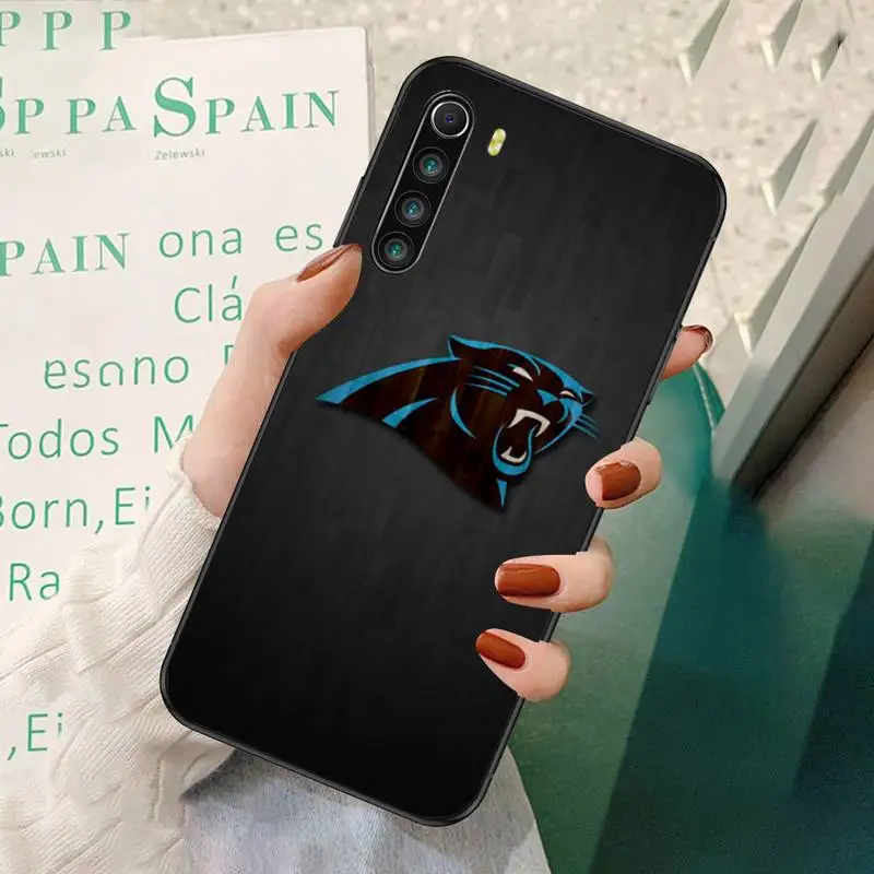 

LJHYDFCNB Carolina Panther Phone Case For Redmi 7 8 9 A K20 30 Pro Note 8 9 Pro 9s