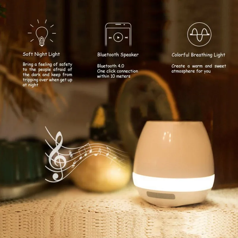 Фото Горячая 3 в 1 беспроводной Bluetooth динамик музыка цветочный горшок ночник Горячая 3 в 1 беспроводной Bluetooth динамик музыка цветочный горшок ночник