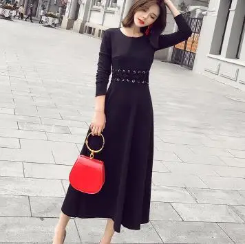 2020 осеннее элегантное женское платье трапециевидной формы винтажные черные