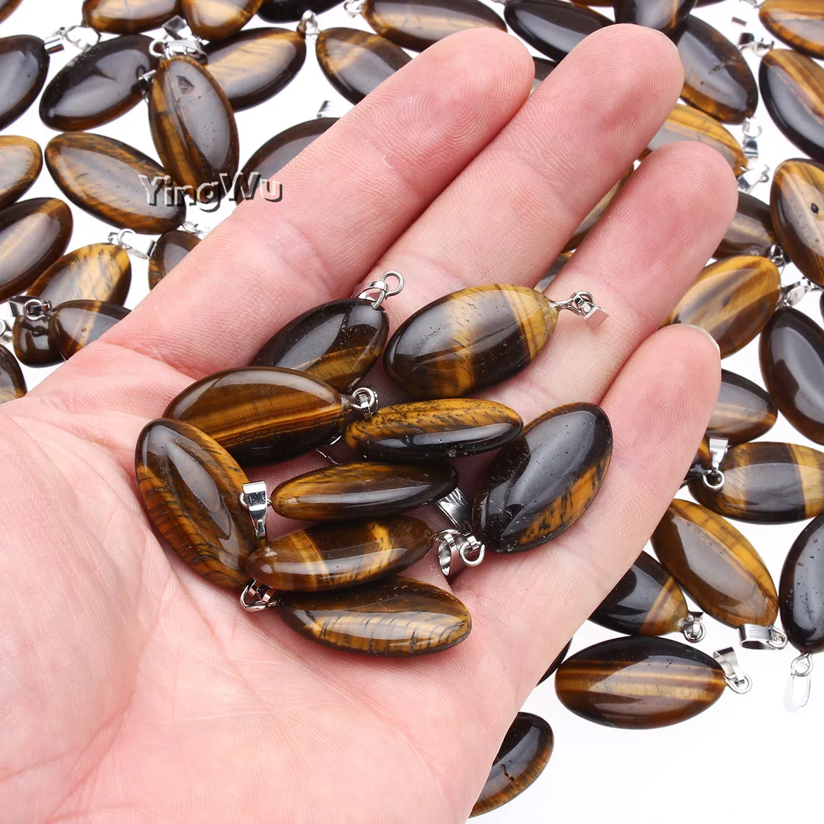 Yingwu 20 шт много трендовых бусин летний натуральный камень тигровый глаз капли