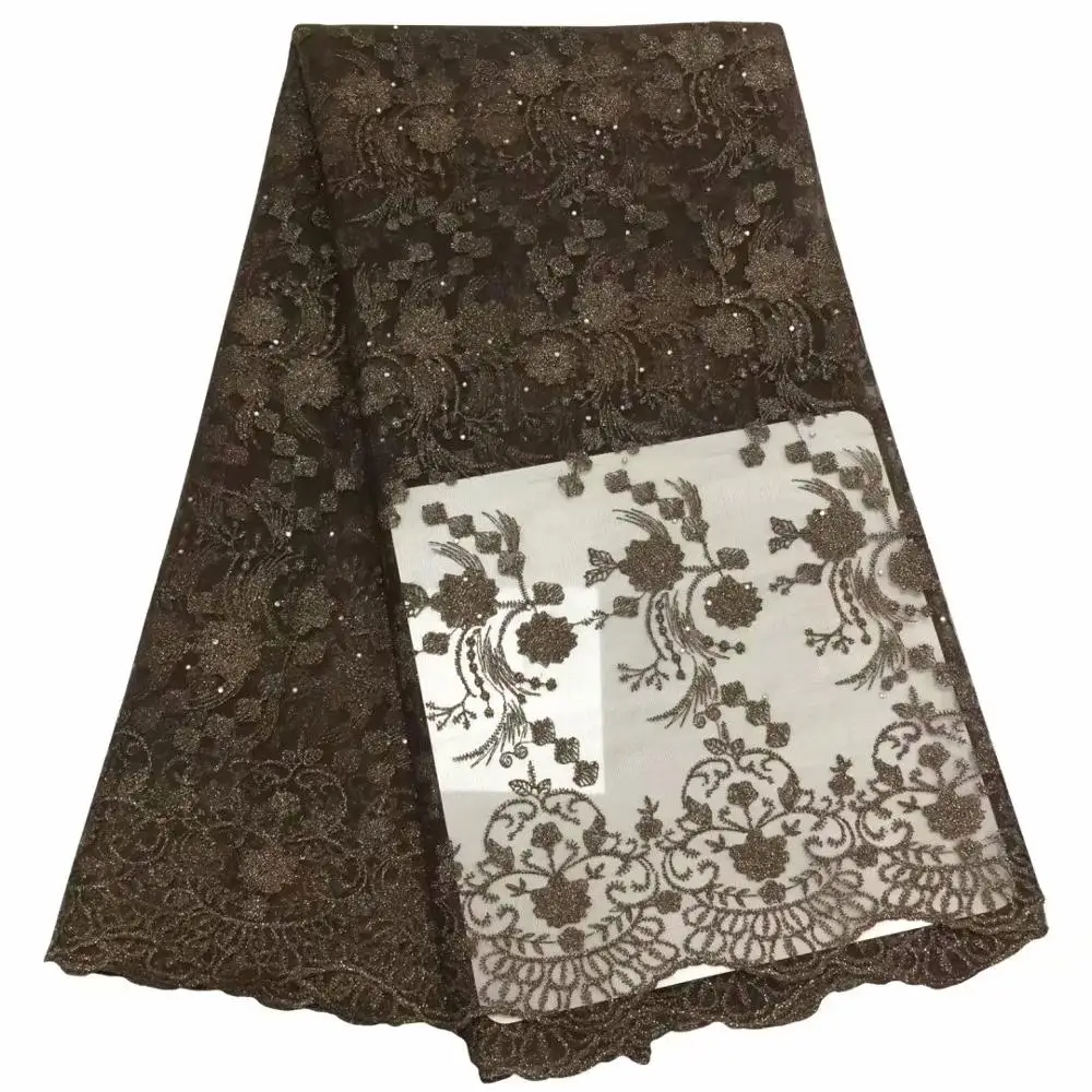 

Nice French Net Lace Fabric African Women Tulle Mesh Cloth For Sewing Clothing KN127 (5Yards/Lot)
