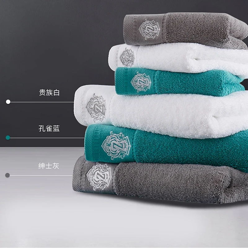 

High Quality Embroidery Cotton Towels Solid Color For Hotel And Adults Face Towel Gift Towels 40x80cm 180x80cm