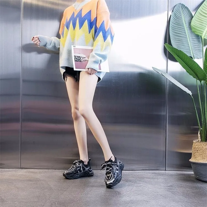 Высококачественные женские кроссовки на платформе женская обувь дышащие