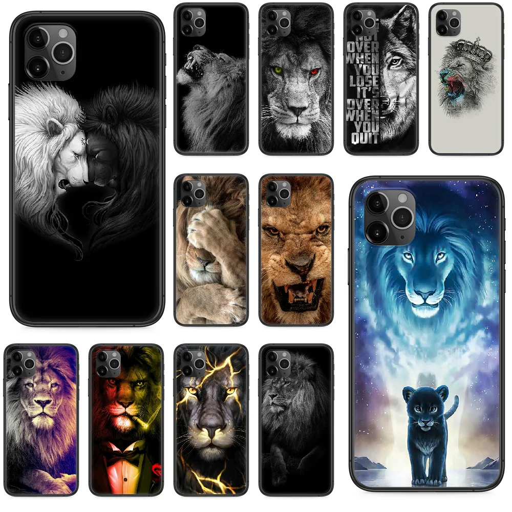 Чехол для телефона Mighty animal lion iphone 4 4s 5 5S SE 5C 6 6S 7 8 plus X XS XR 11 PRO MAX 2020 black prime trend |