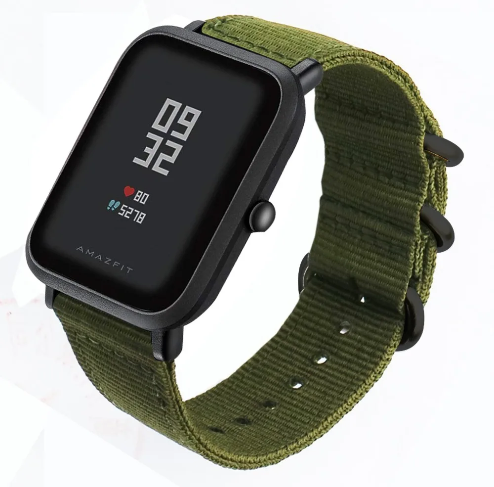 Ремешок нейлоновый для Xiaomi huami Amazfit Bip Stratos 2/2S PACE брезентовый браслет Samsung Gear S3 S2 |