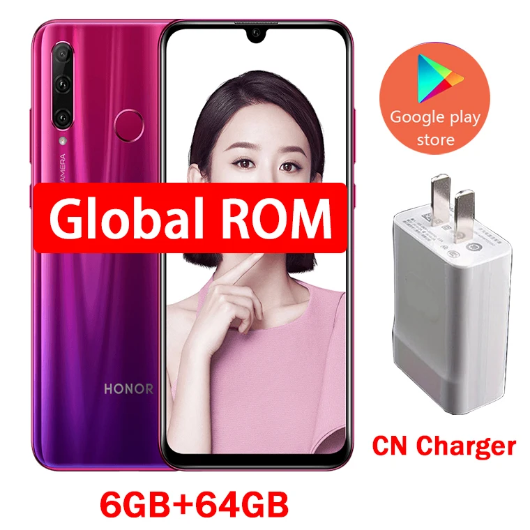 honor 20i, honor 20, i, смартфон, Android 9,0, четыре ядра, 6,5 дюймов, полный экран, двойная камера, 3 слота, сотовый телефон - Цвет: 6 64 Red