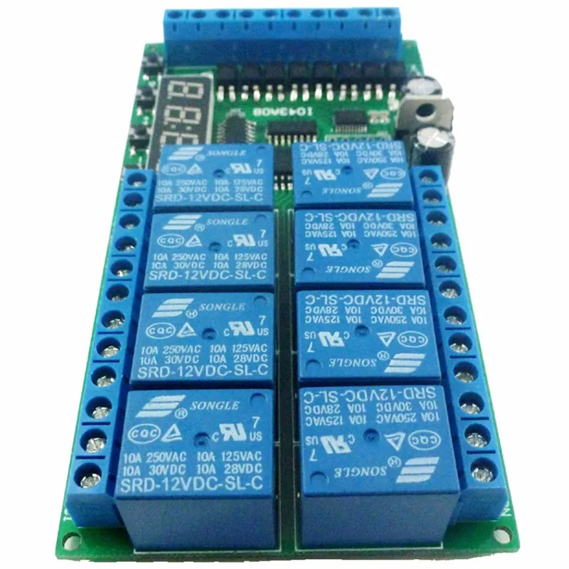 Dc12V 8 каналов Многофункциональное реле задержки таймера переключатель времени
