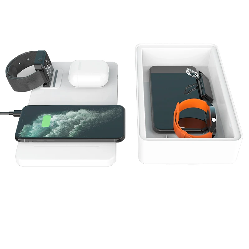 Новое поступление 2020 стерилизатор для телефона с УФ защитой 3 в 1 беспроводное