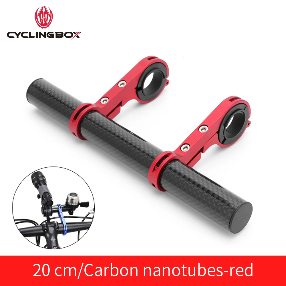 cyclingbox 20cm bike handlebar extender carbon fiber mtb bicycle bracket for bike speedometer headlight light rack phone holder free global shipping