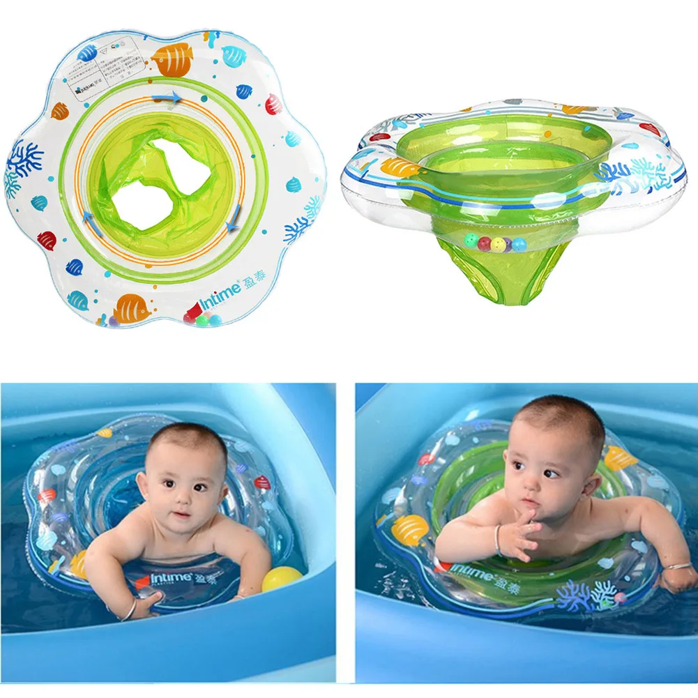 

Детское плавательное кольцо, аксессуары для ванны, кольцо на шею, трубка, безопасный плавающий круг для младенцев, плавательные водные игру...