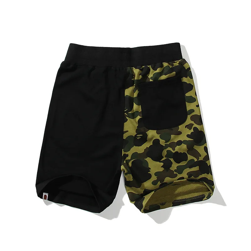 

Chao brand camouflage color matching cotton terry men's youth casual shorts