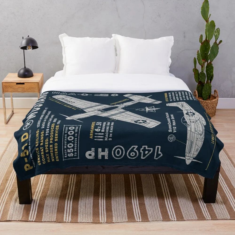 

P 51 D Mustang Throw Blanket Super Soft Printing Family Car and Sofa Bed throws Summer Office Quilts
