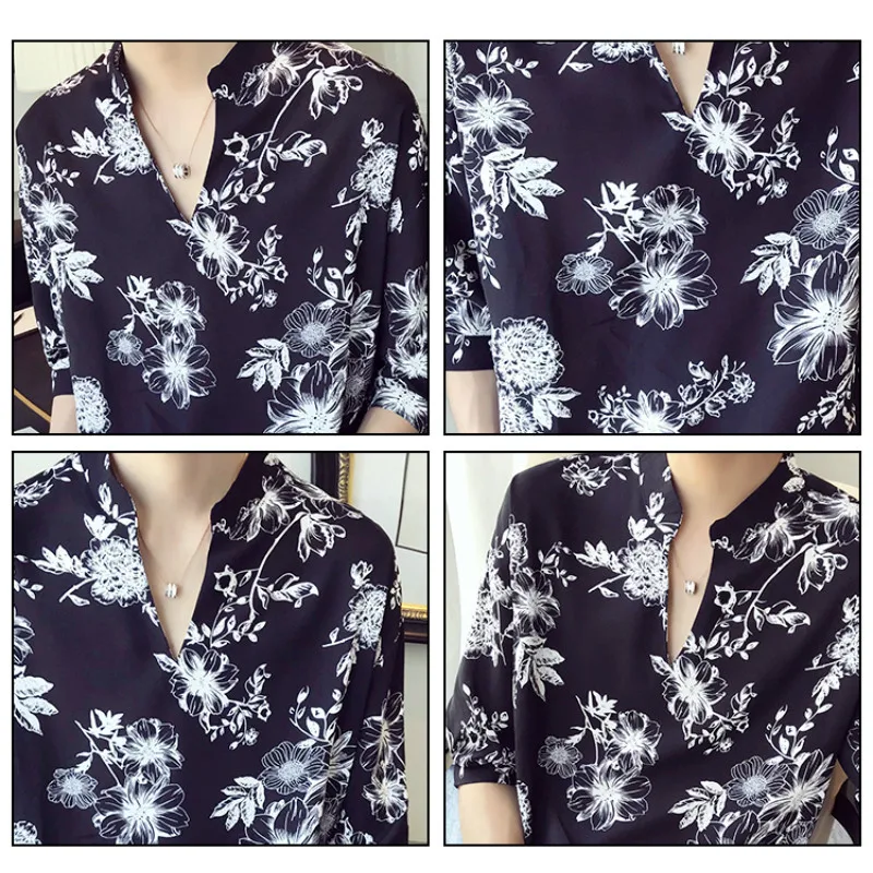 

Hawaiian 2021 Summer men Shirts Loose Flower Print Half Sleeve Casual Streetwear Night Club Party Camisa Social Masculina